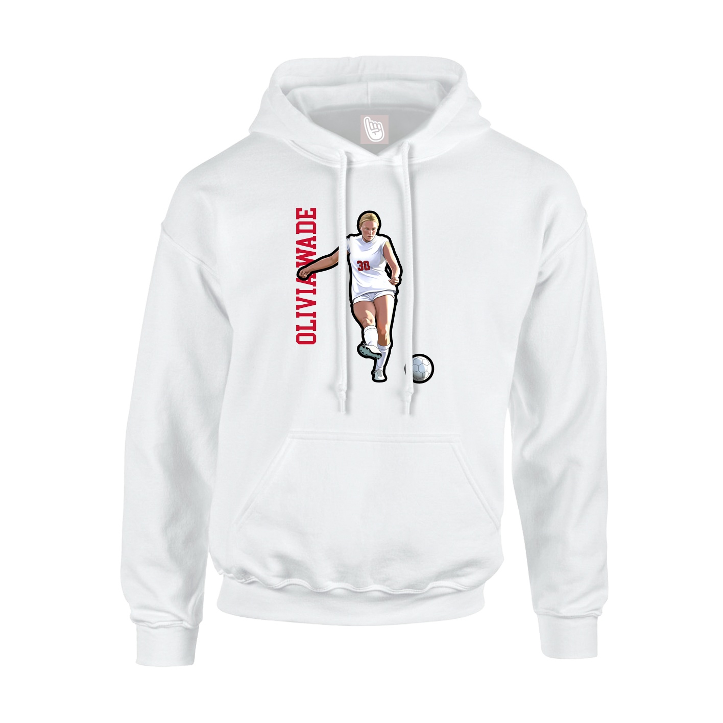 Hoodie — Name Vertical in White