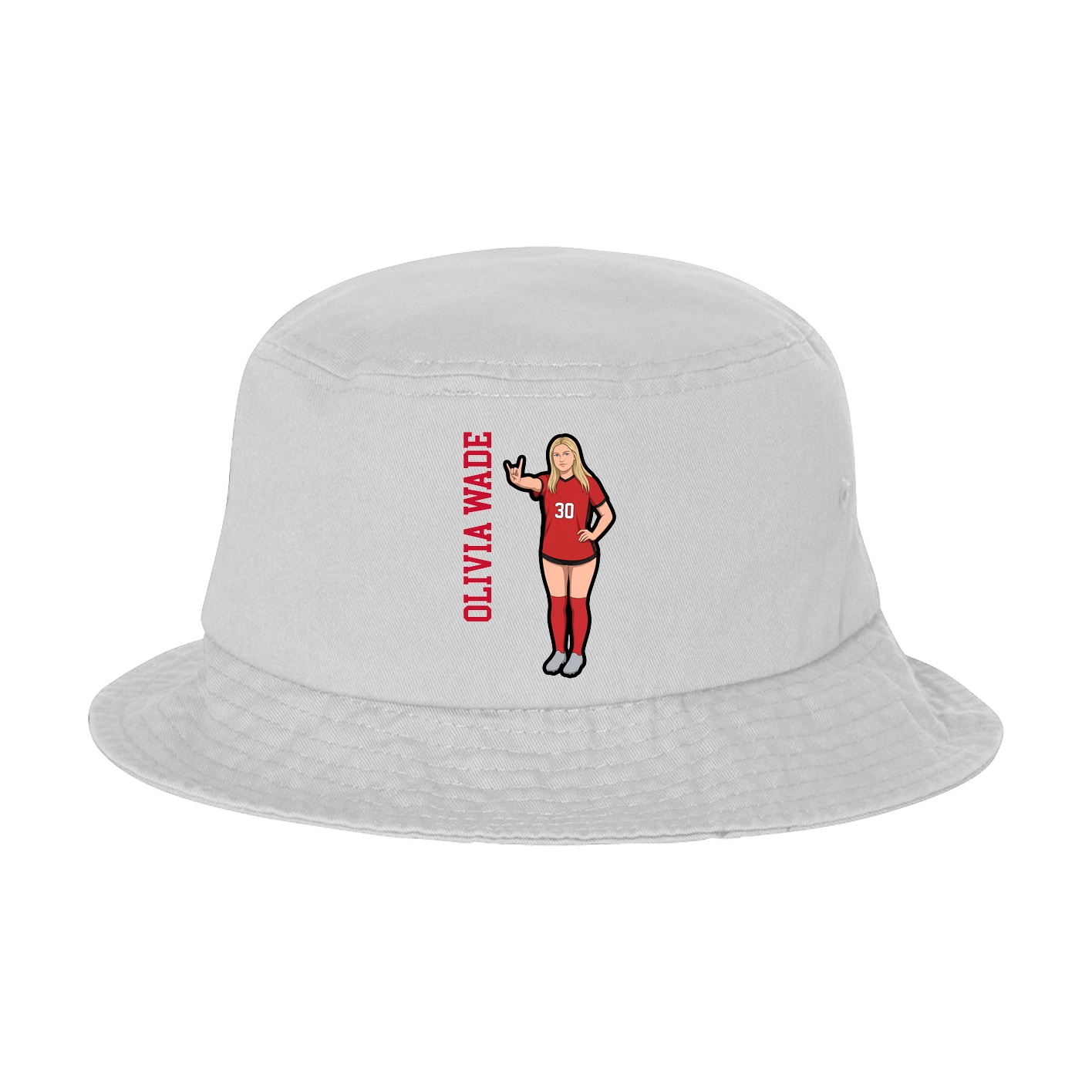 Bucket Cap — Name Vertical in White