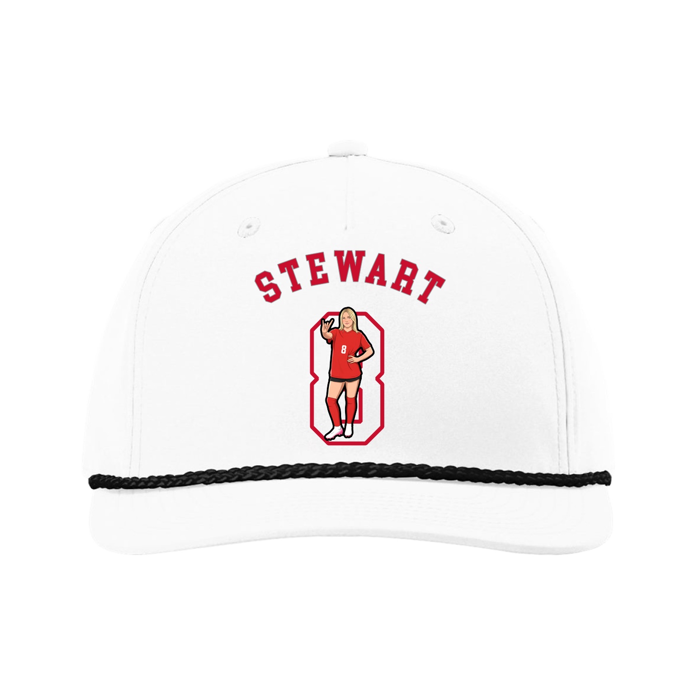 Five-Panel Classic Rope Cap — Shirsey Arch in White