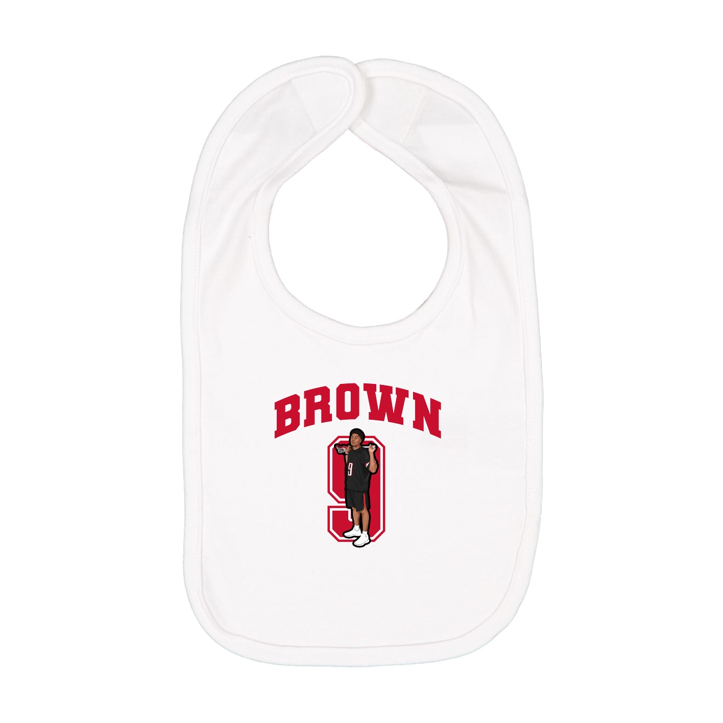 Infant Bib — Number in White