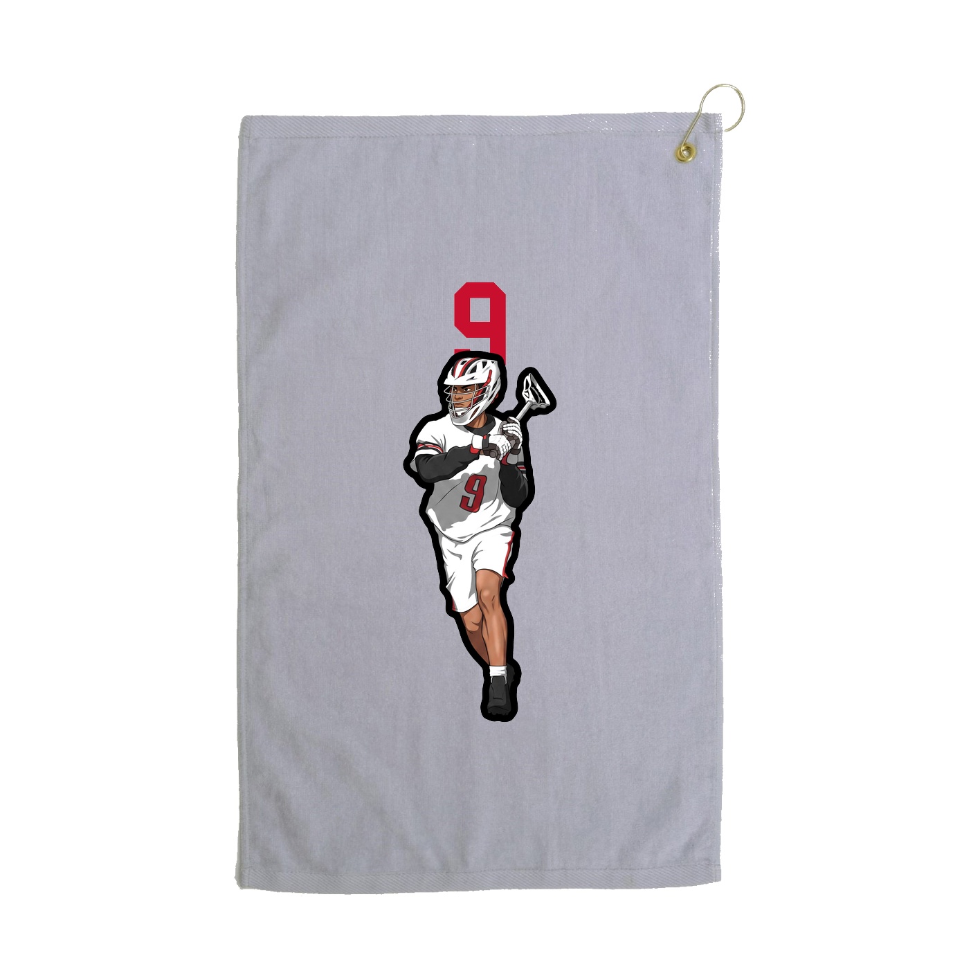 Golf Towel — Number Top in Grey
