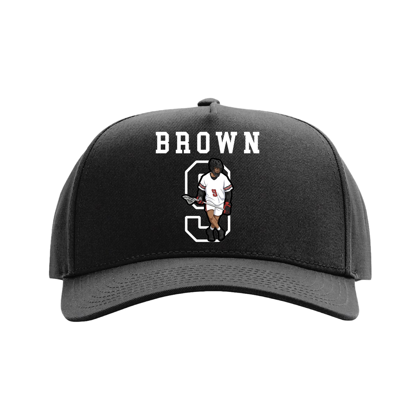 Full Fabric Five-Panel Champ Cap — Shirsey in Black
