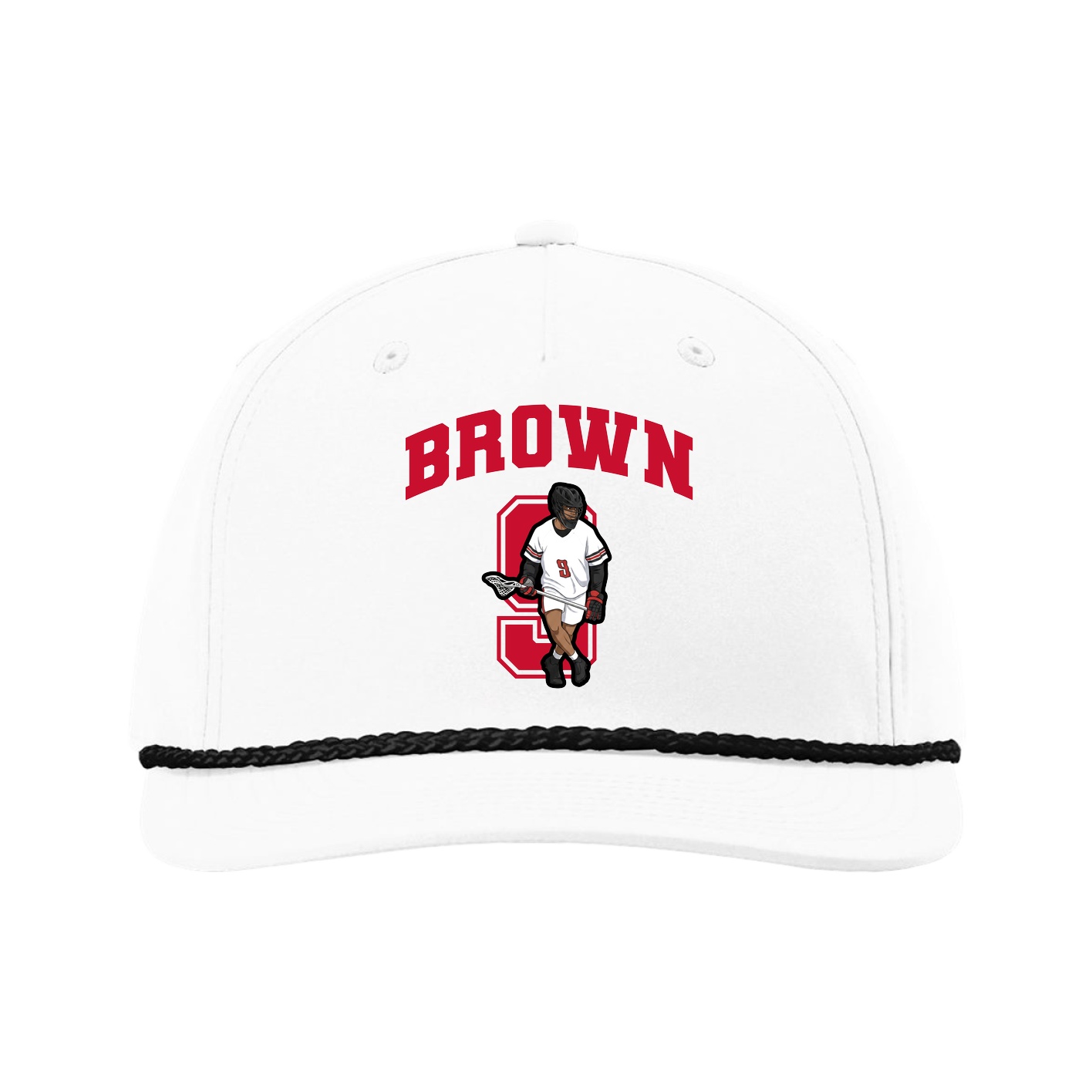 Five-Panel Classic Rope Cap — Number in White