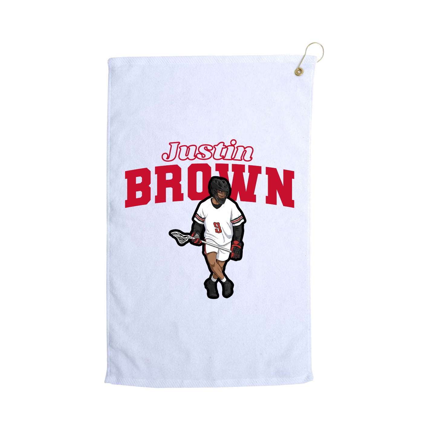 Golf Towel — Name Arch in White