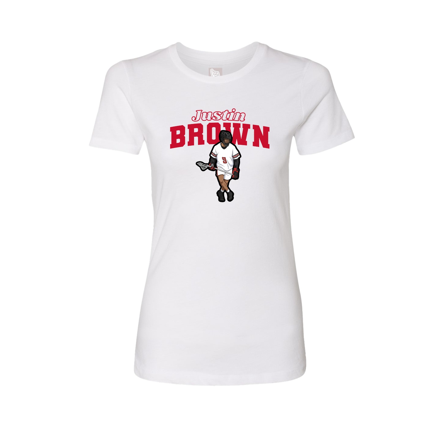 Fitted Women's Tee — Name Arch in White