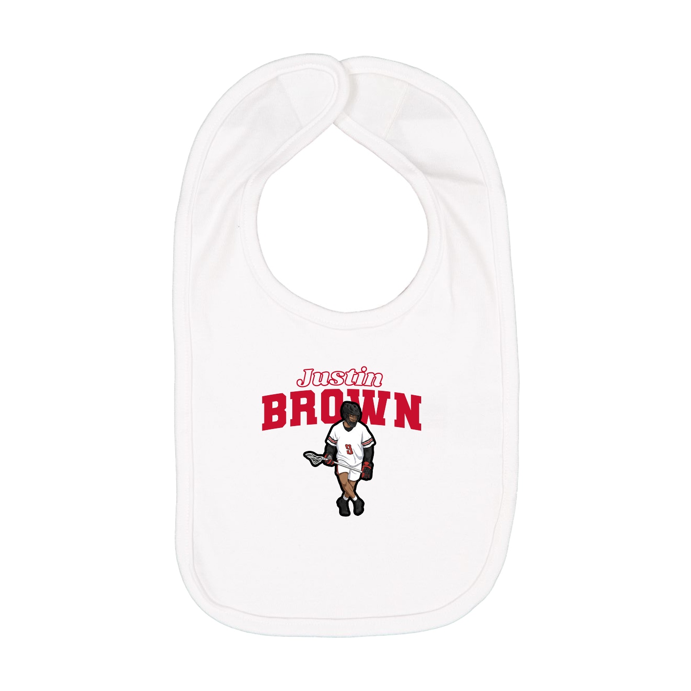 Infant Bib — Name Arch in White