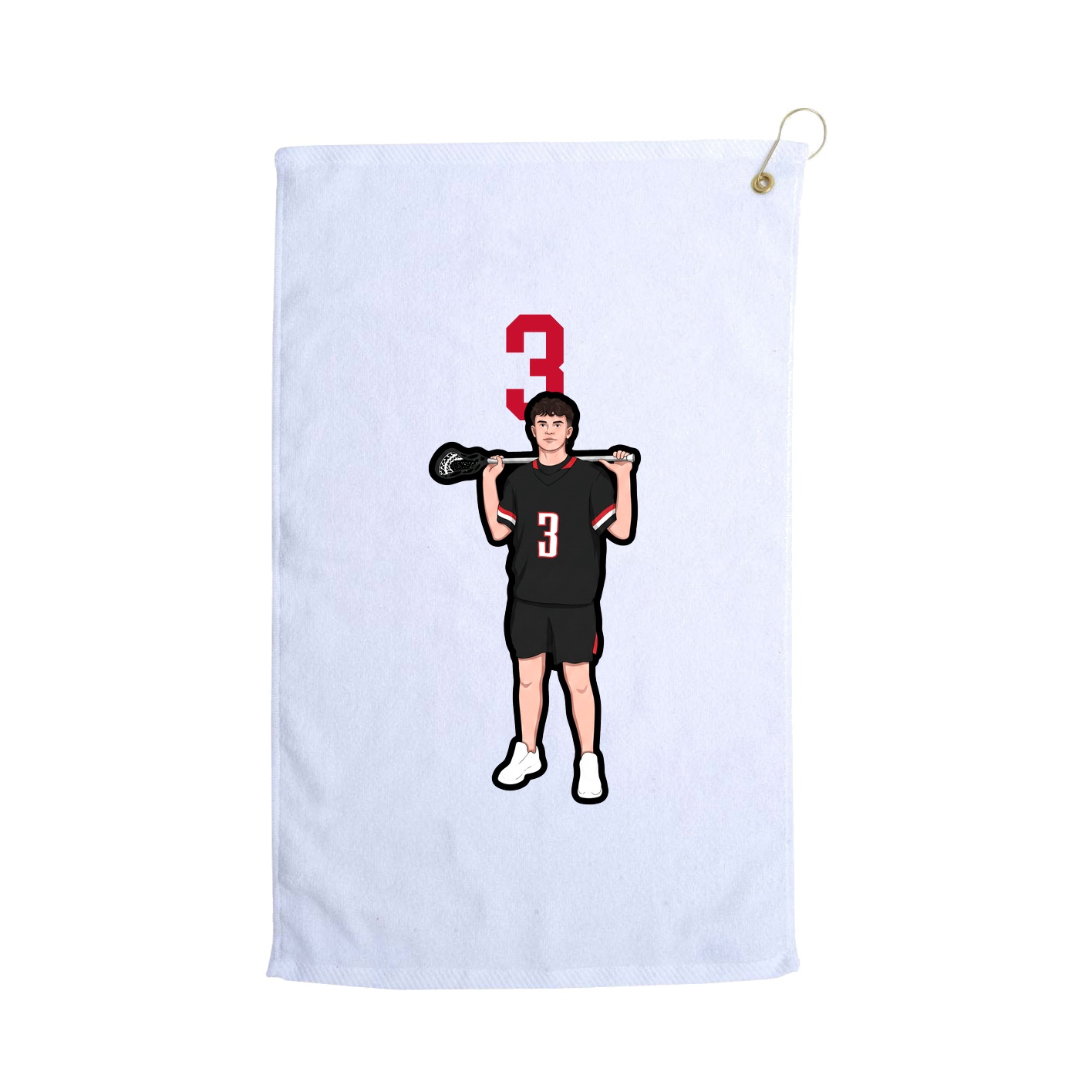 Golf Towel — Number Top in White