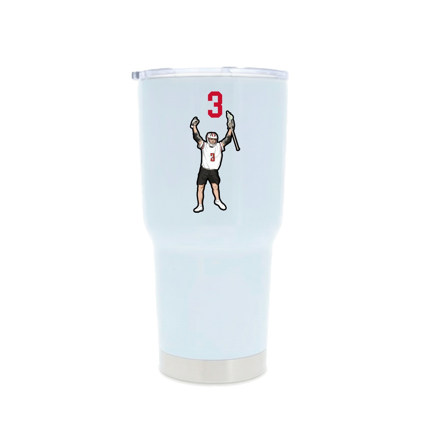 30oz Stainless Steel Tumbler — Number Top in White