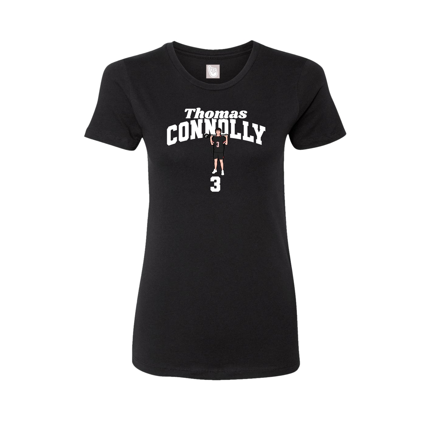 Fitted Women's Tee — Signature Arch in Black