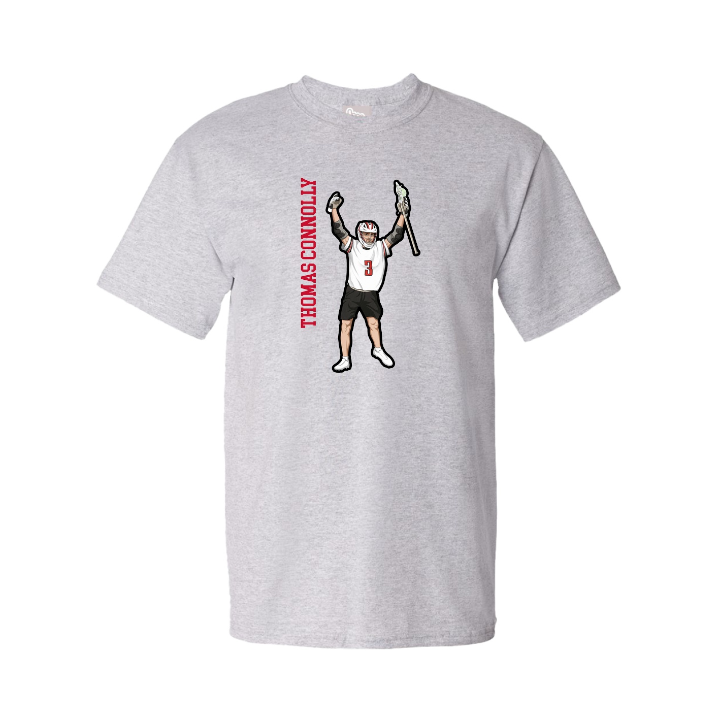 Youth Tee — Name Vertical in Grey