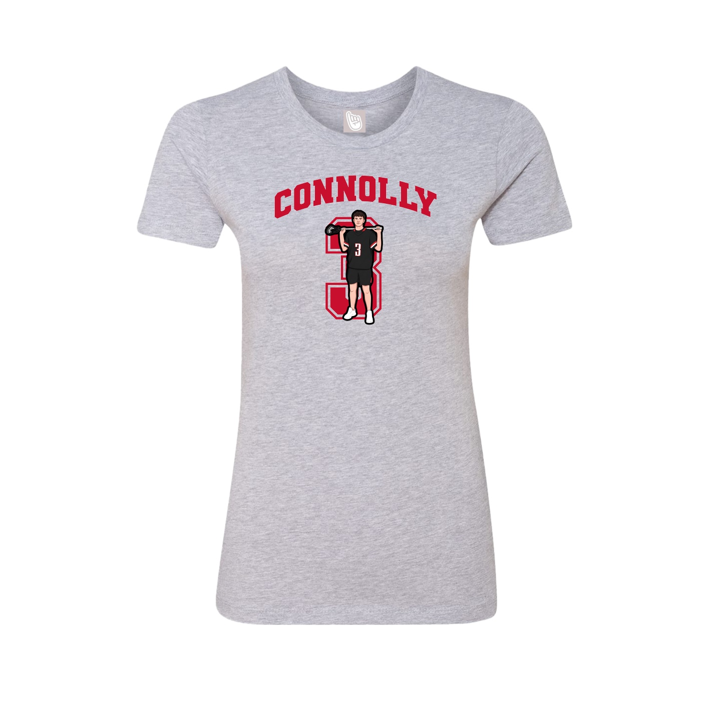 Fitted Women's Tee — Number in Grey