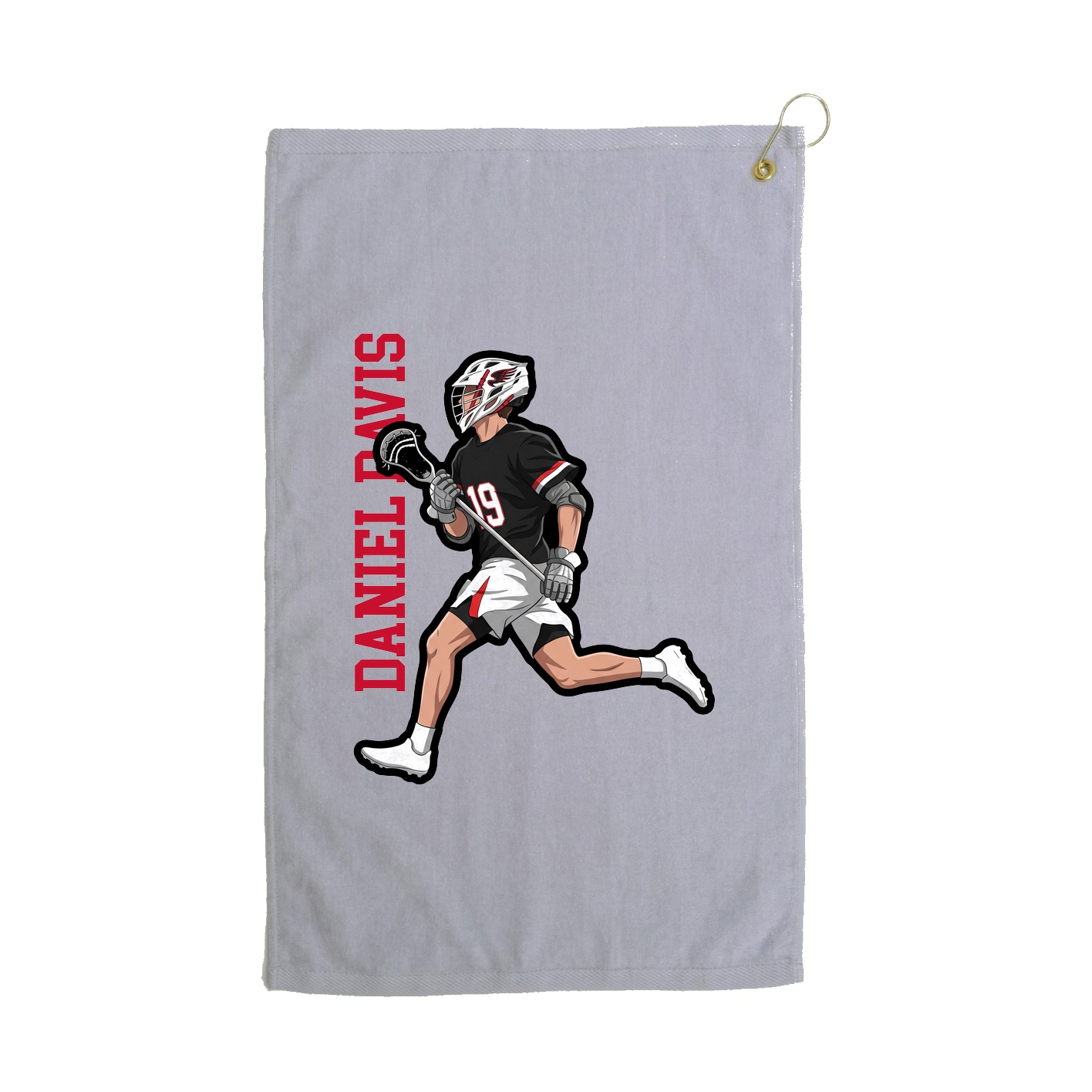 Golf Towel — Name Vertical in Grey