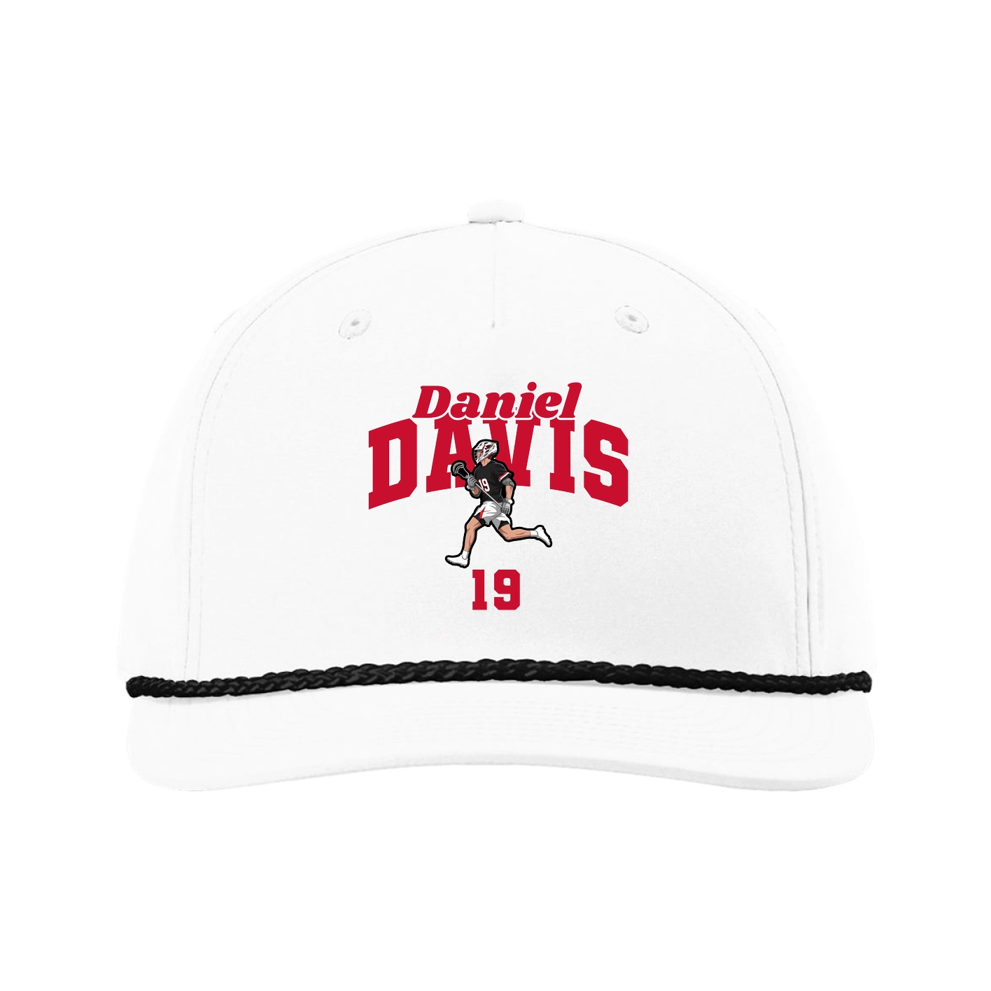 Five-Panel Classic Rope Cap — Signature Arch in White