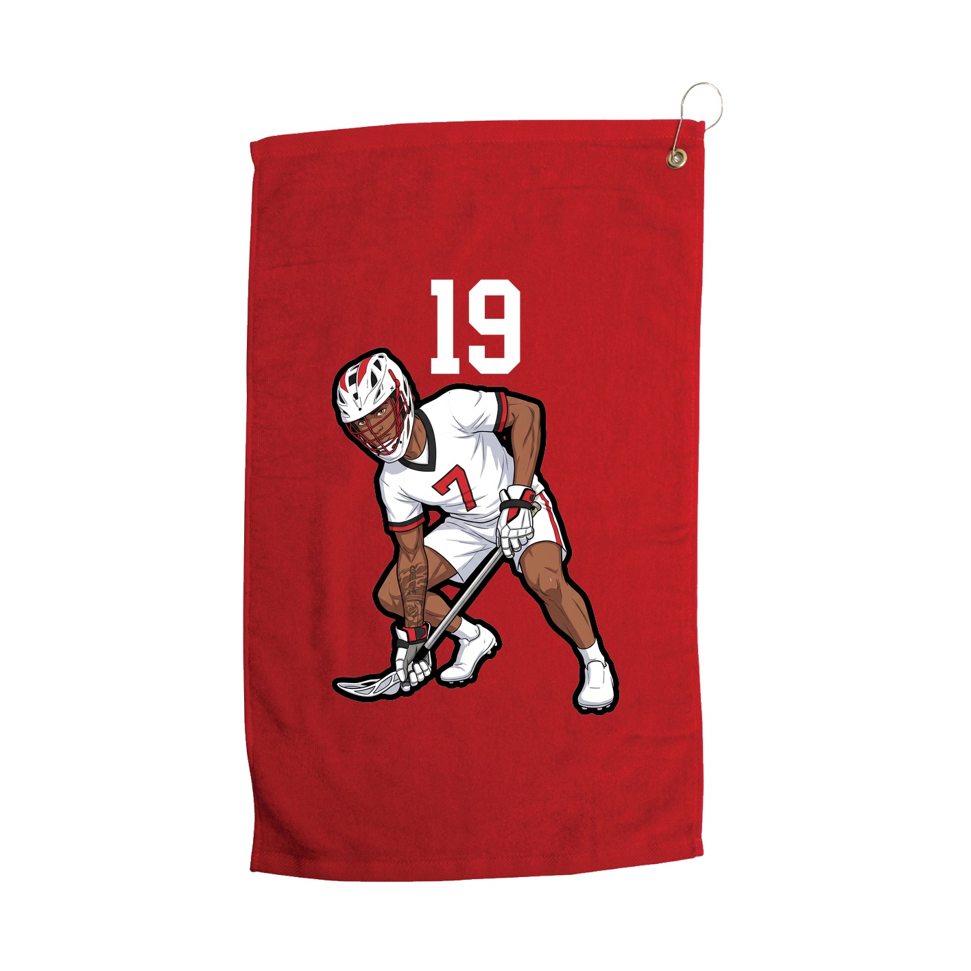 Golf Towel — Number Top in Red