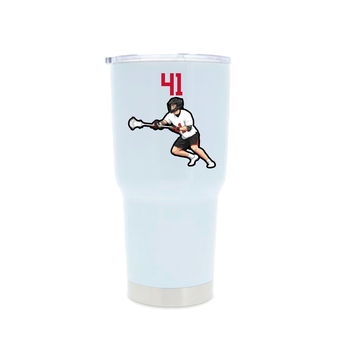30oz Stainless Steel Tumbler — Number Top in White