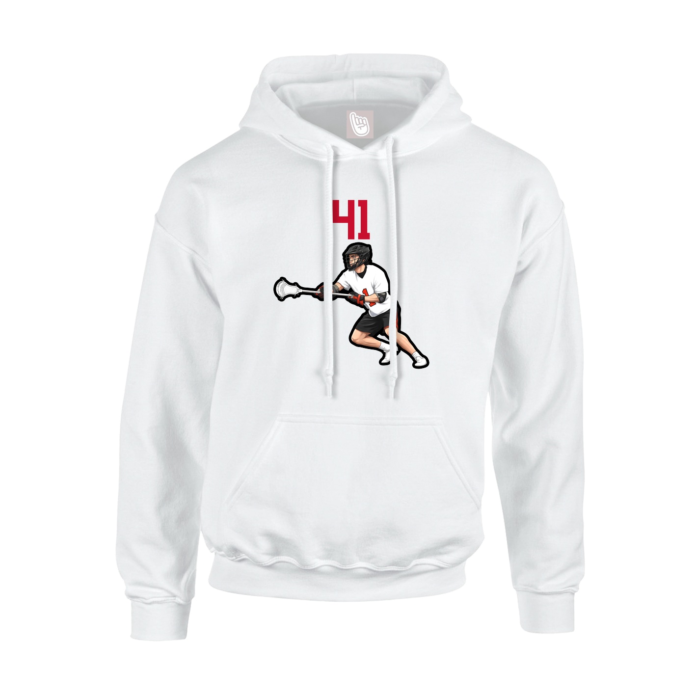 Youth Hoodie — Number Top in White