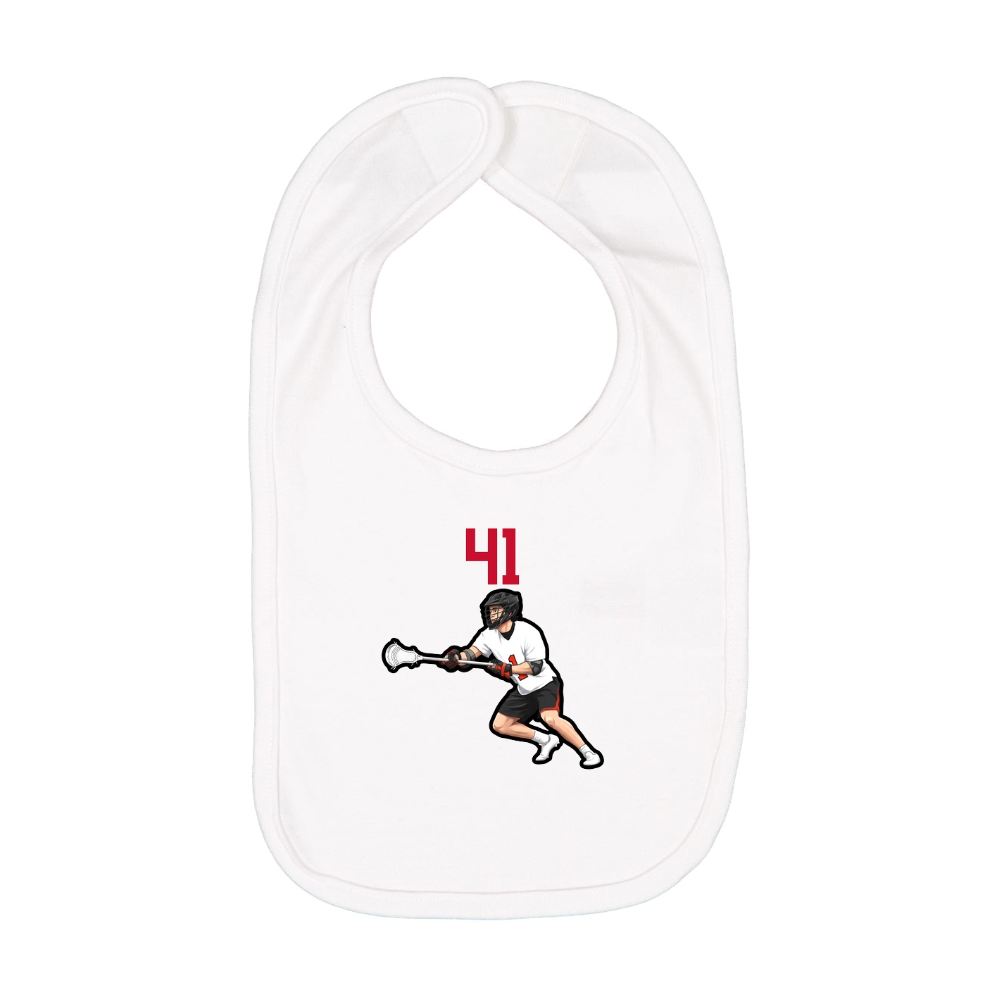 Infant Bib — Number Top in White