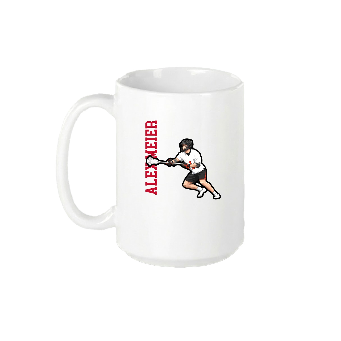 15oz Coffee Mug — Name Vertical in White