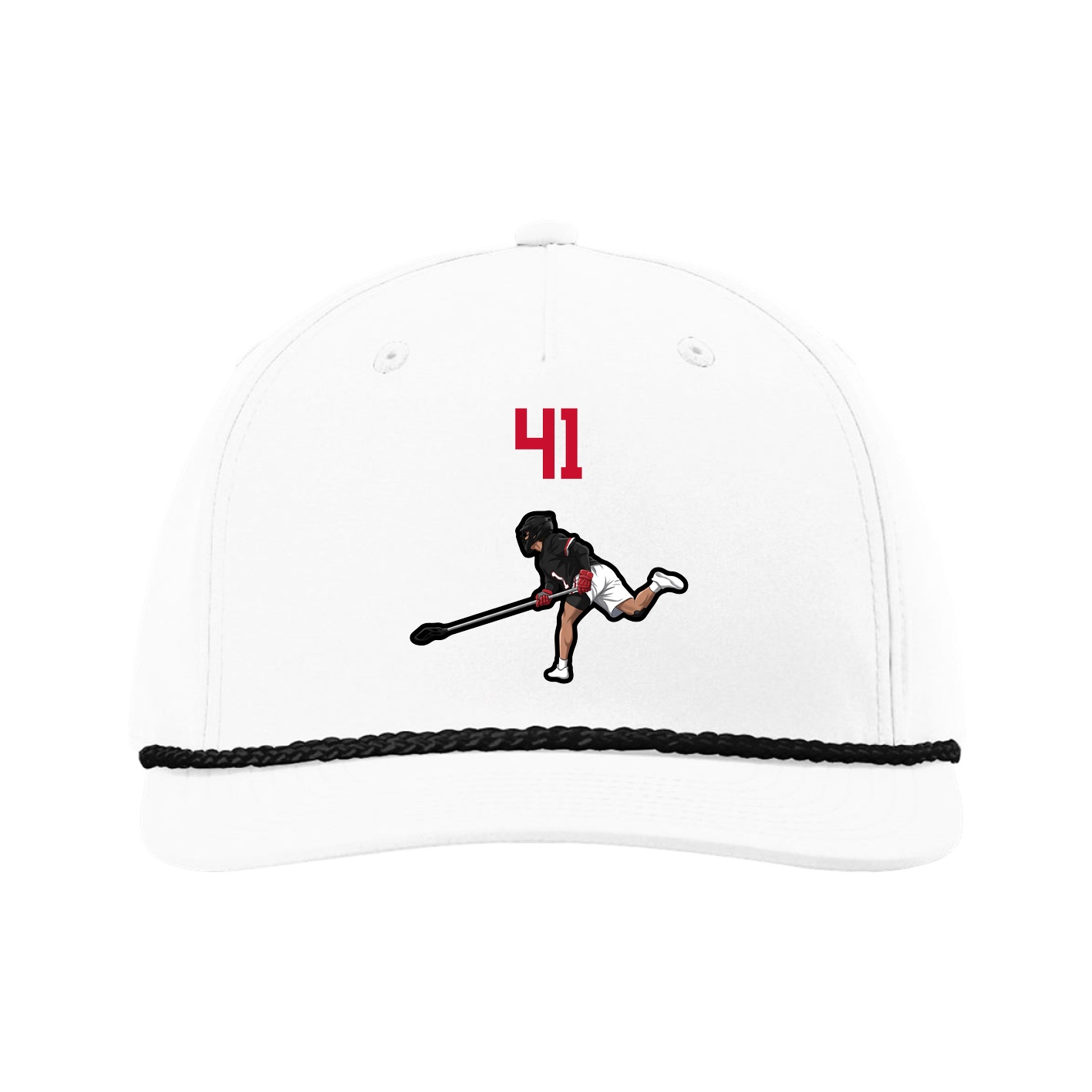 Five-Panel Classic Rope Cap — Number Top in White