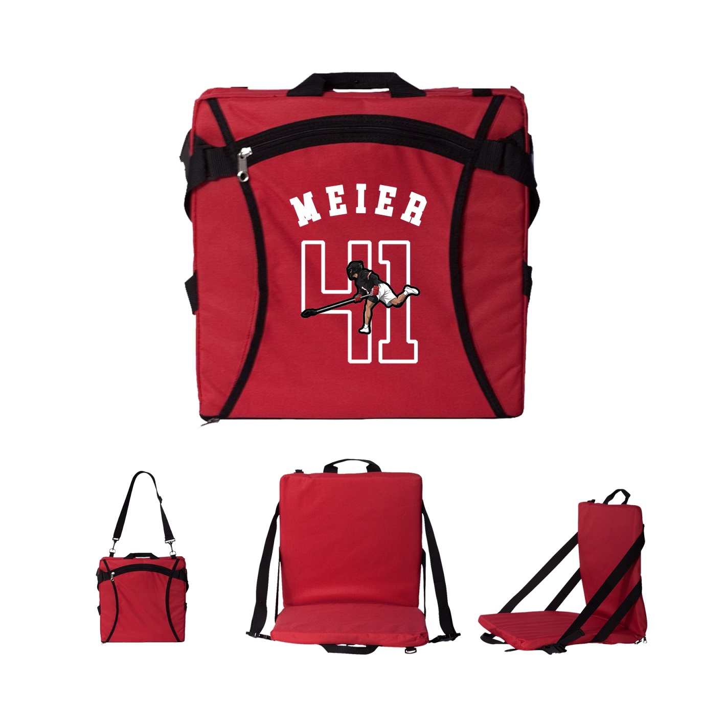 Folding Stadium Seat — Shirsey Arch in Red