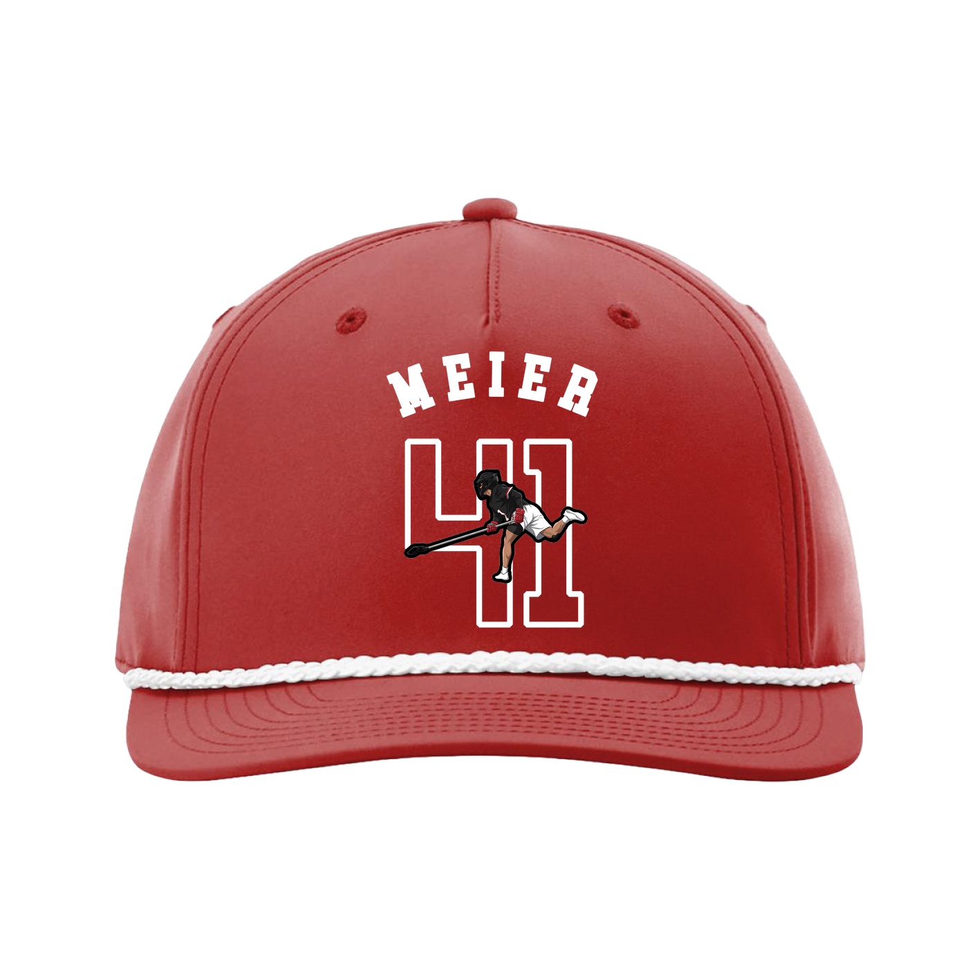 Five-Panel Classic Rope Cap — Shirsey Arch in Red