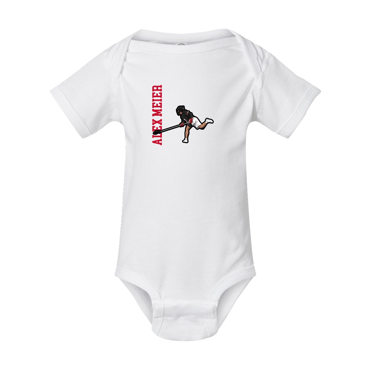 Baby Onesie — Name Vertical in White