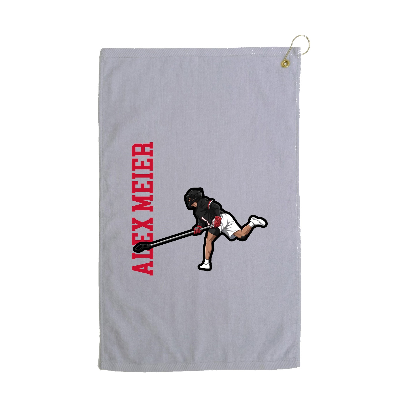 Golf Towel — Name Vertical in Grey