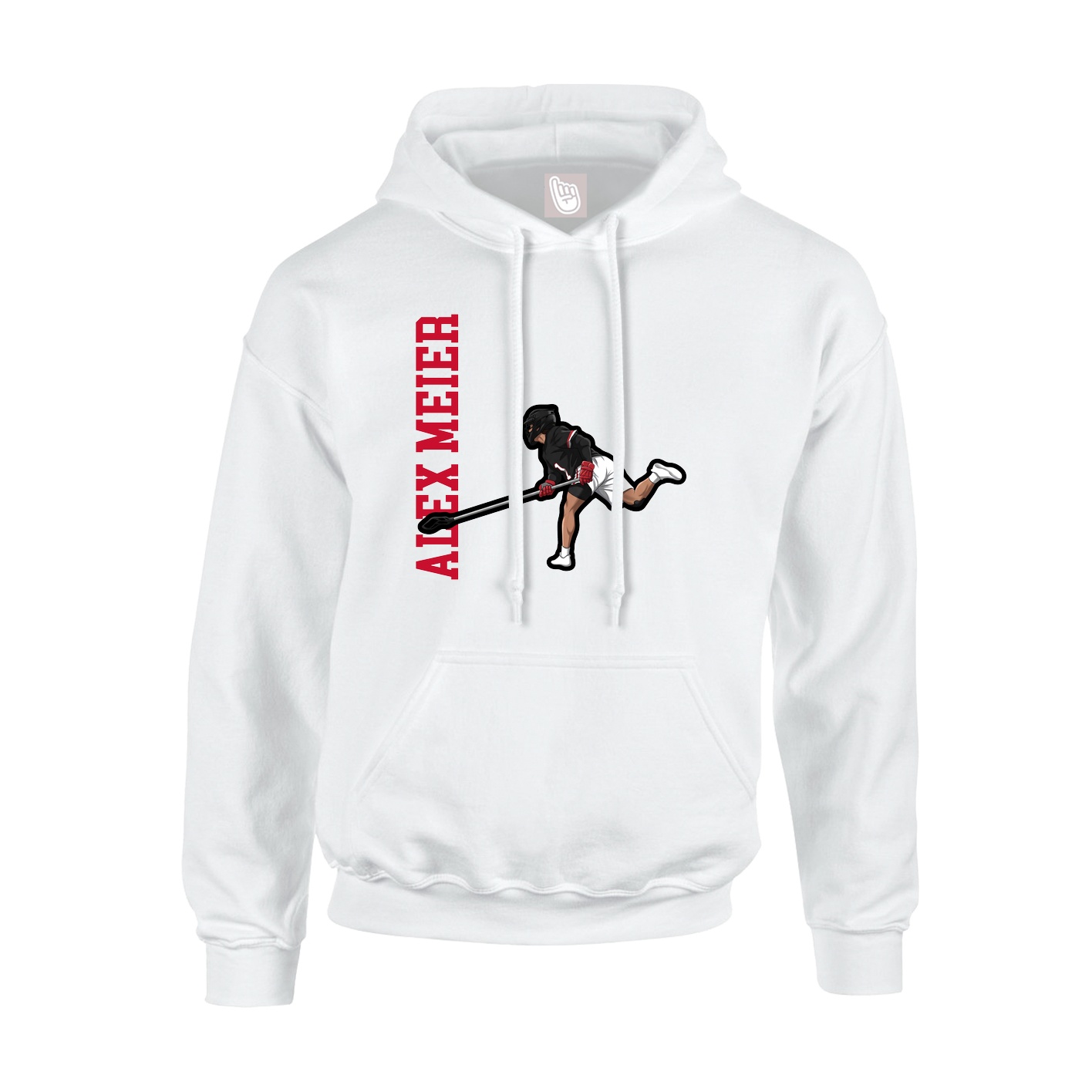 Youth Hoodie — Name Vertical in White