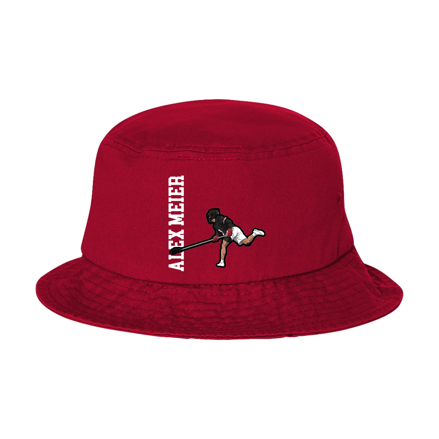 Bucket Cap — Name Vertical in Red