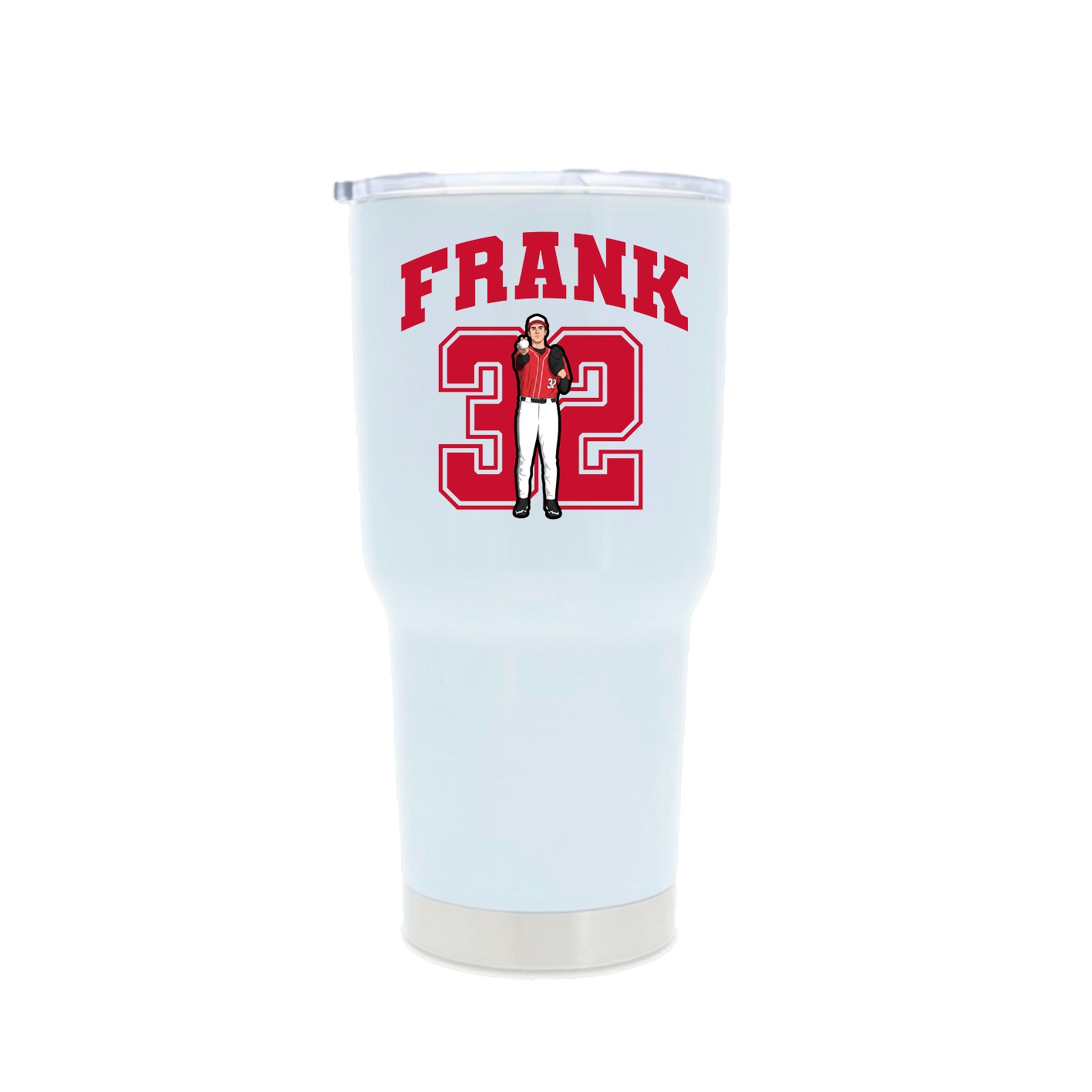 30oz Stainless Steel Tumbler — Number in White