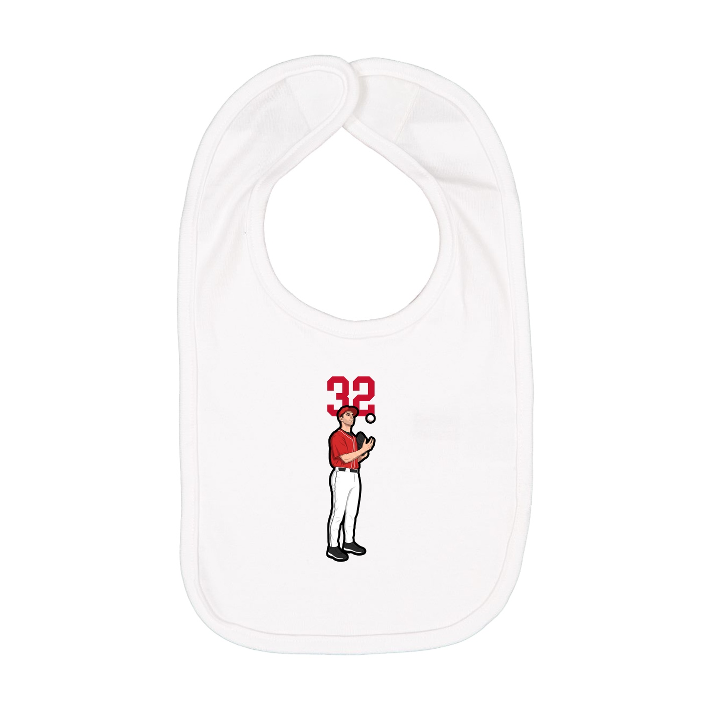 Infant Bib — Number Top in White