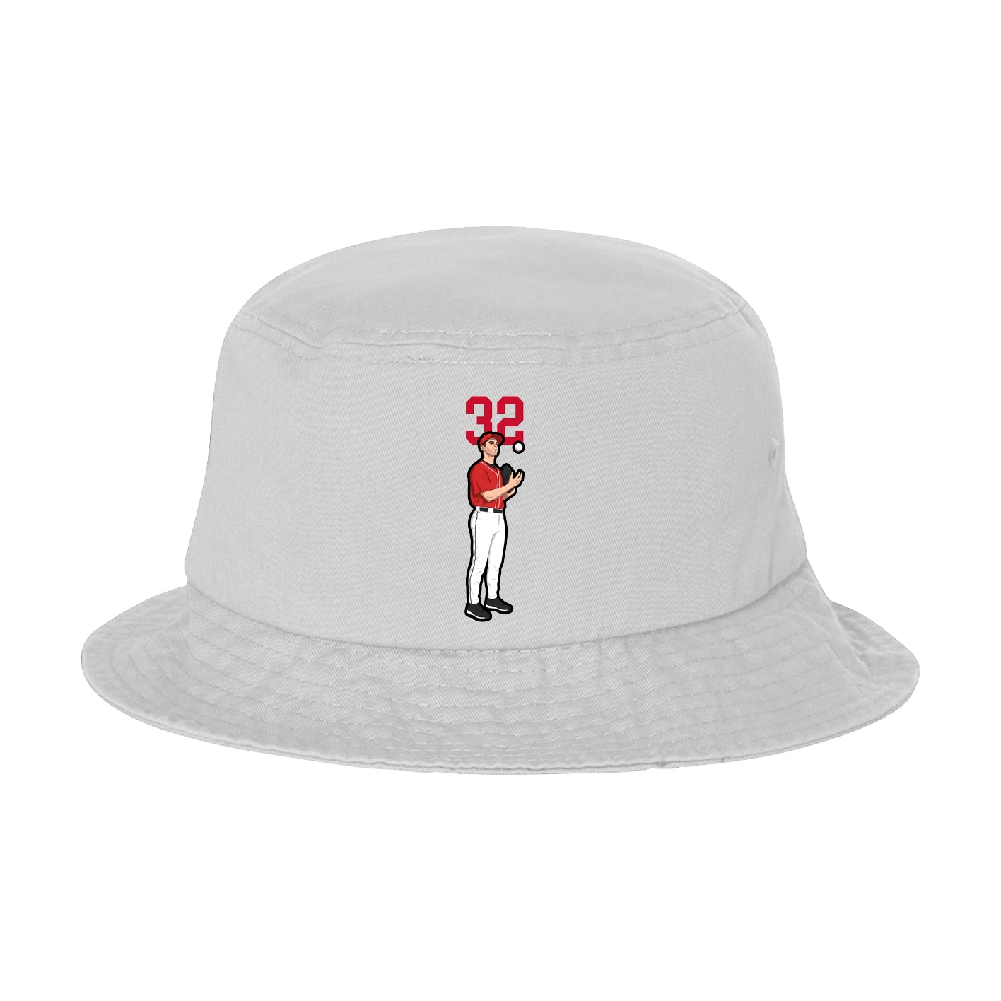 Bucket Cap — Number Top in White