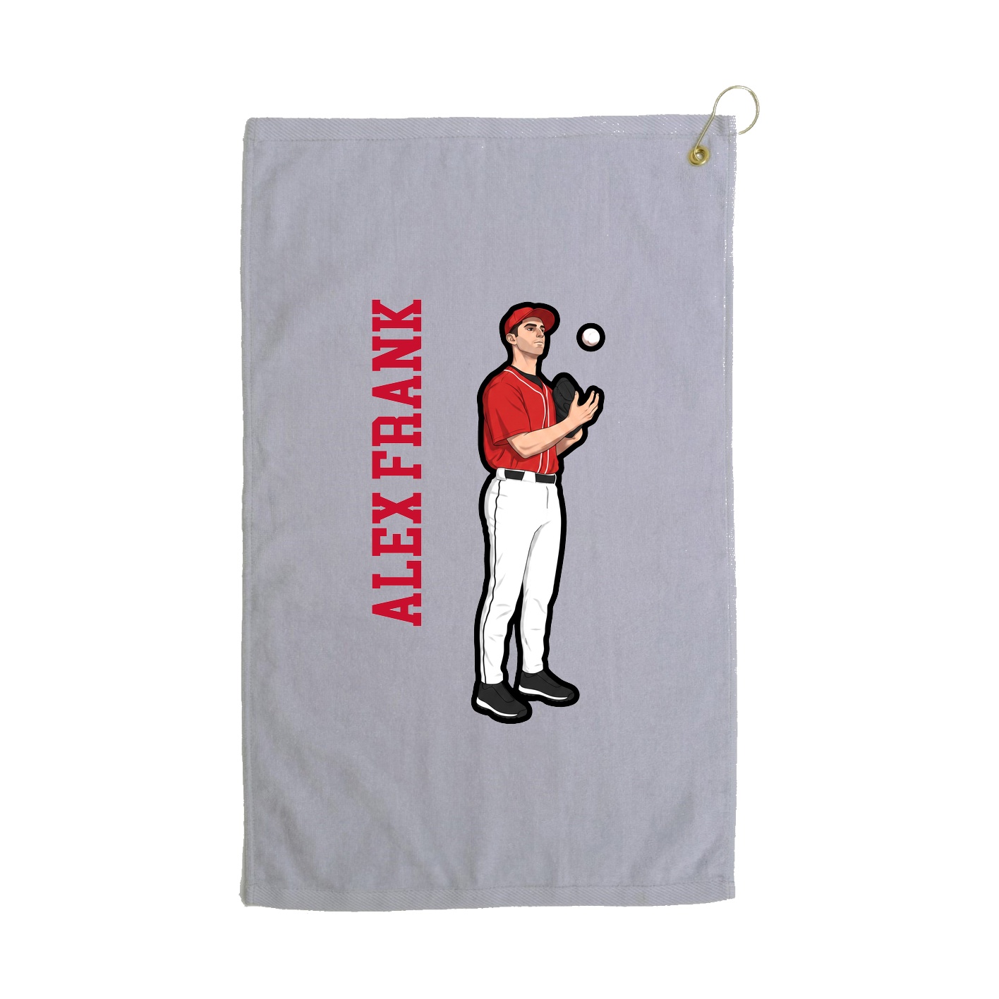 Golf Towel — Name Vertical in Grey