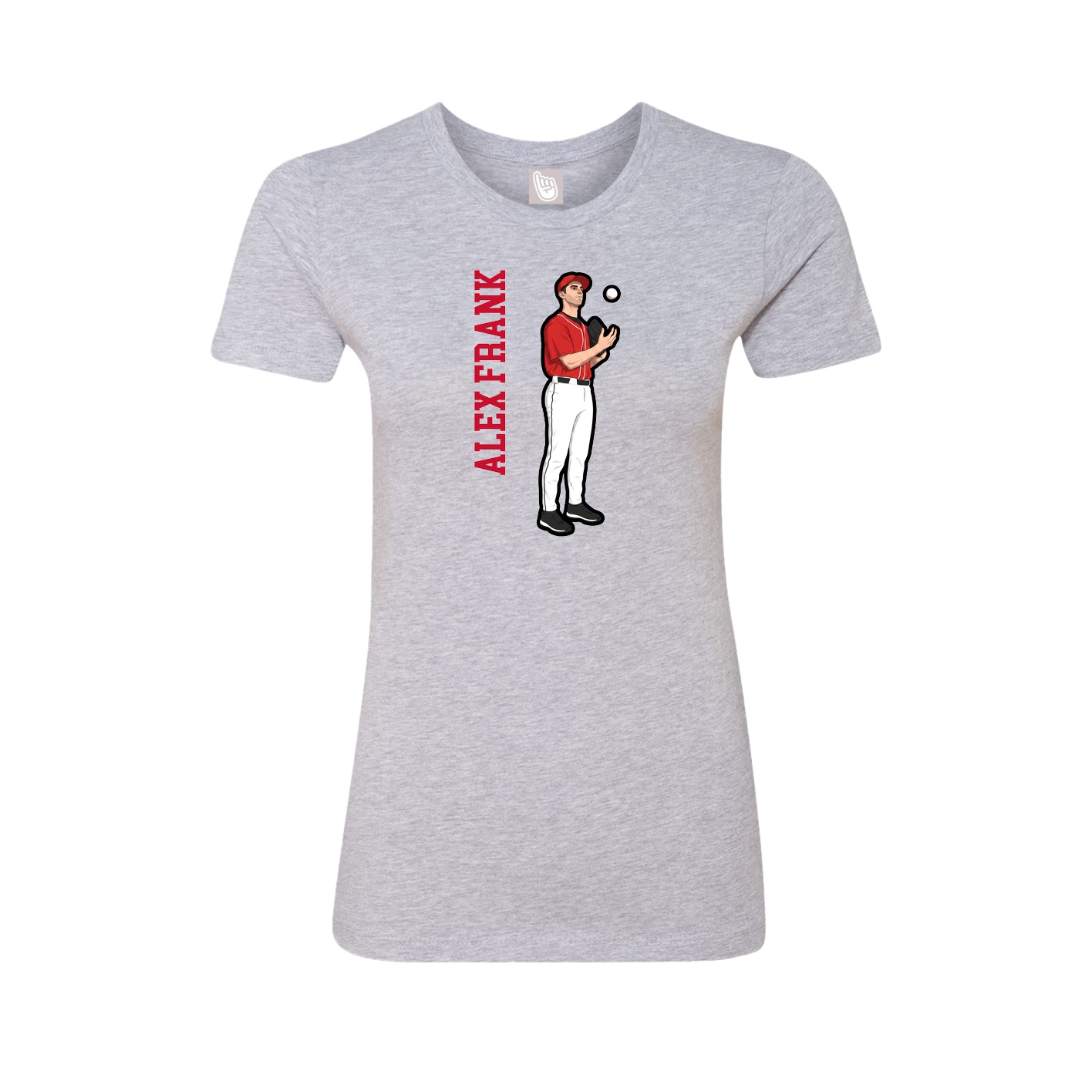 Fitted Women's Tee — Name Vertical in Grey