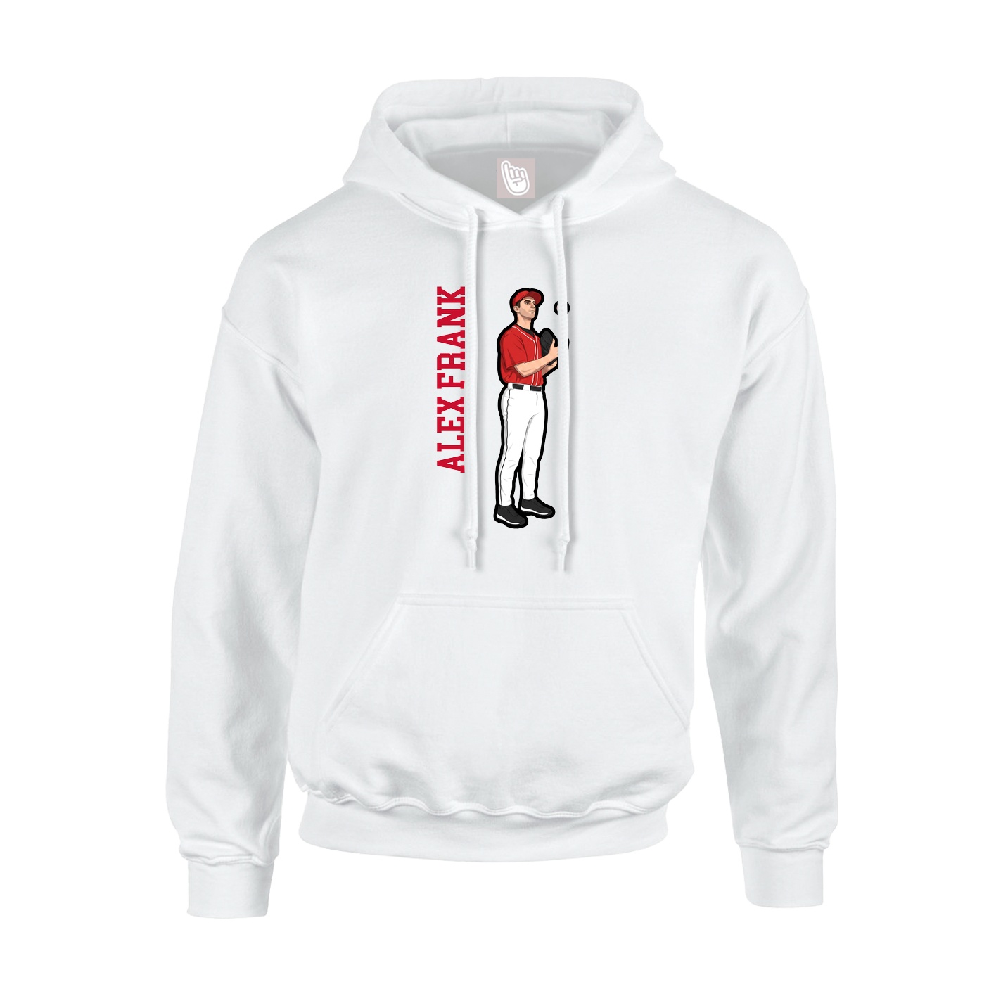 Youth Hoodie — Name Vertical in White