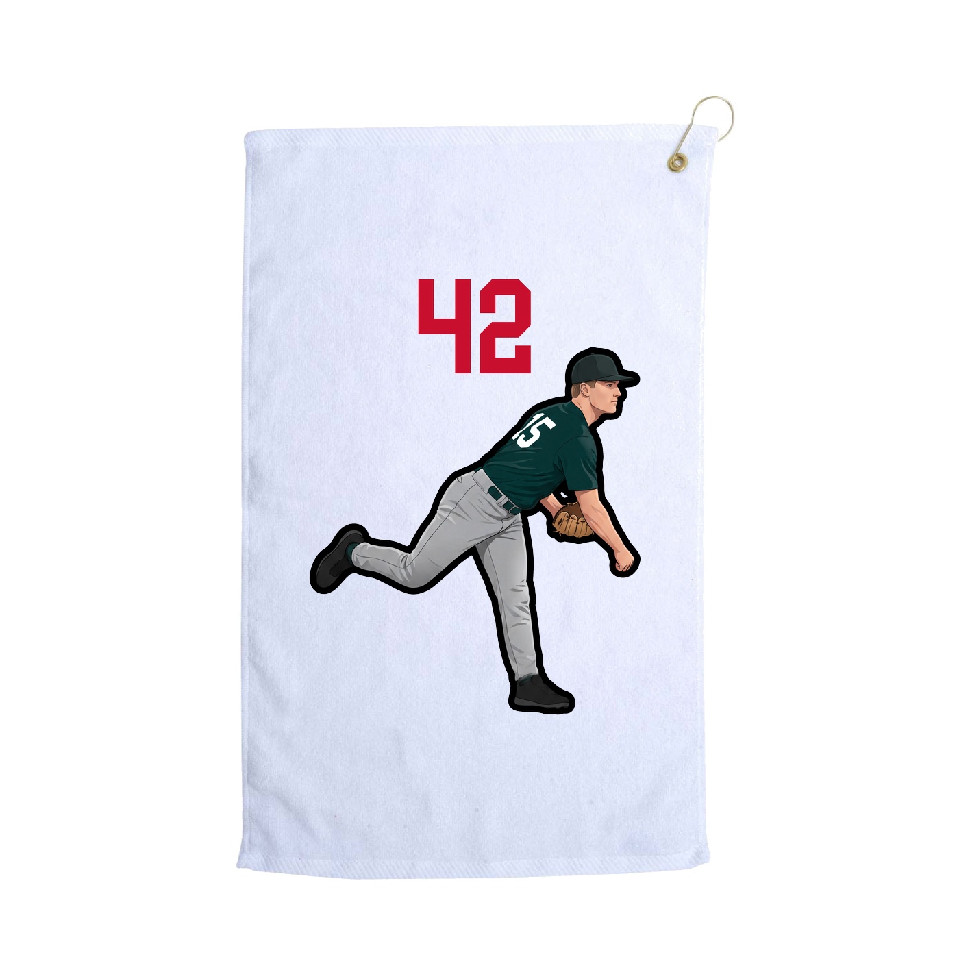 Golf Towel — Number Top in White