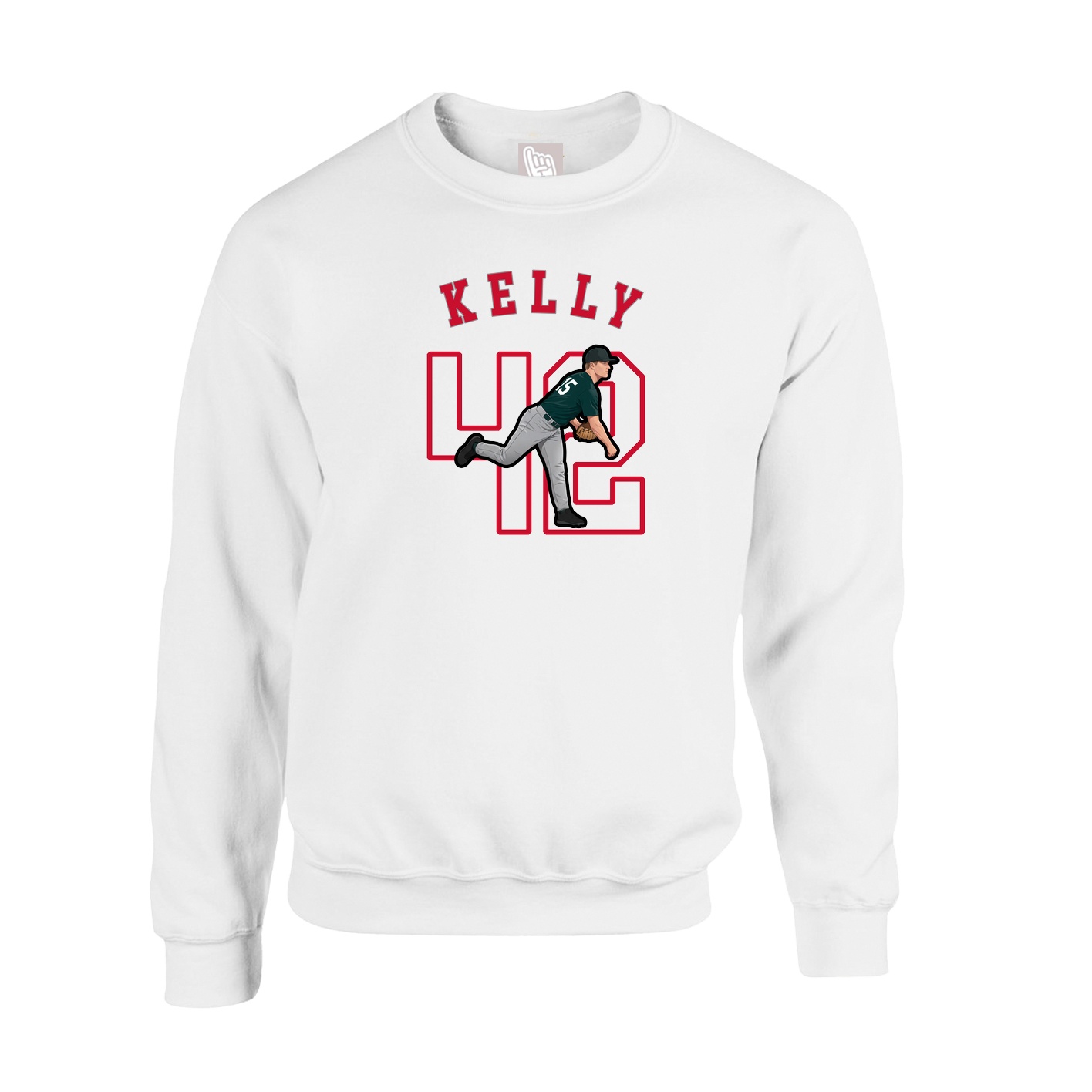 Fleece Crew — Shirsey Arch in White