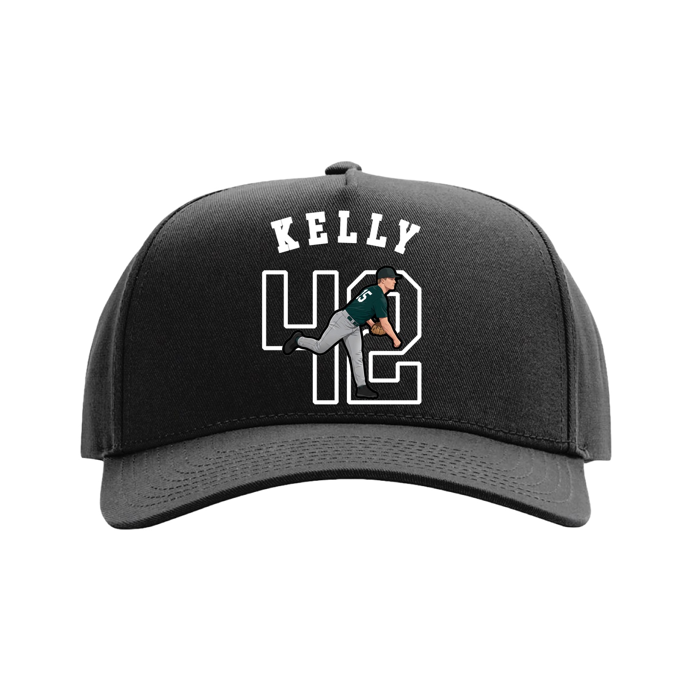 Full Fabric Five-Panel Champ Cap — Shirsey Arch in Black