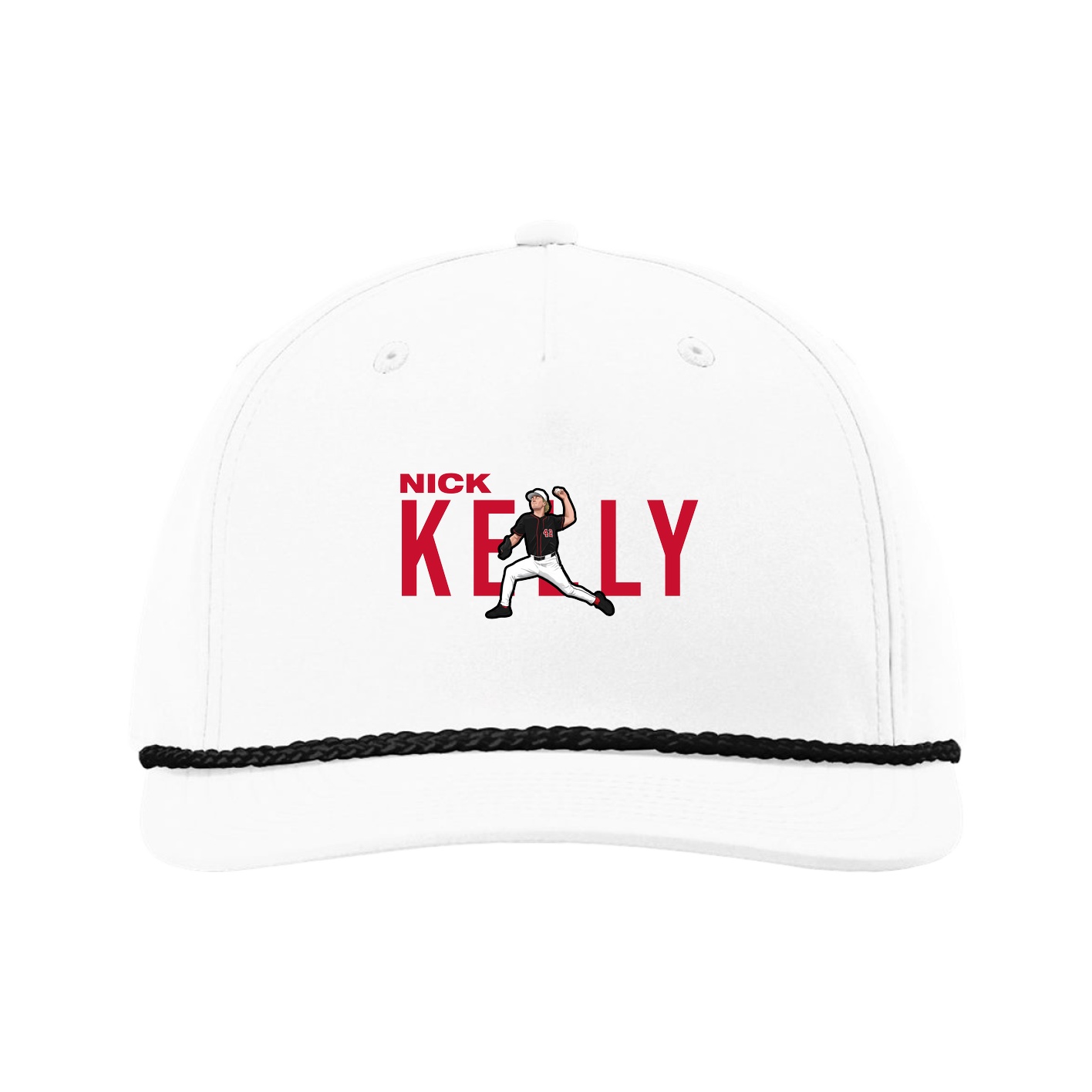 Five-Panel Classic Rope Cap — Player Name in White
