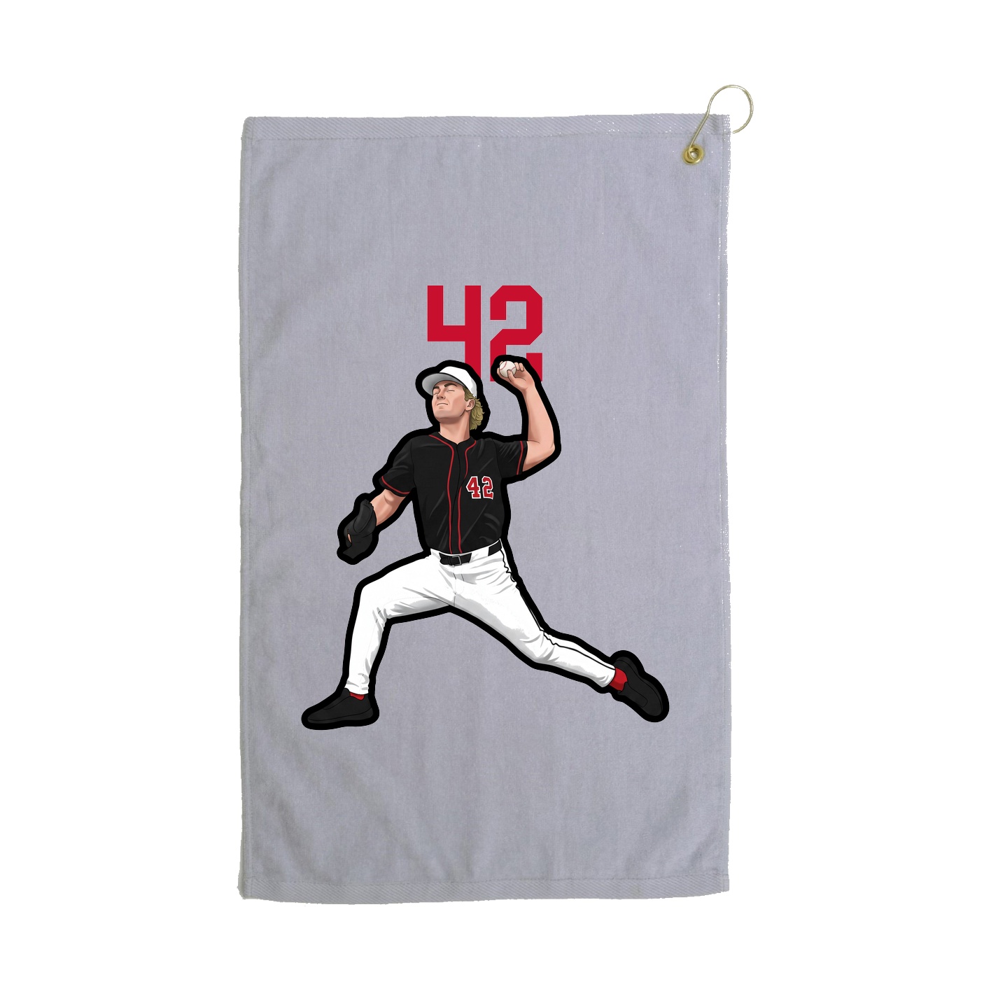 Golf Towel — Number Top in Grey