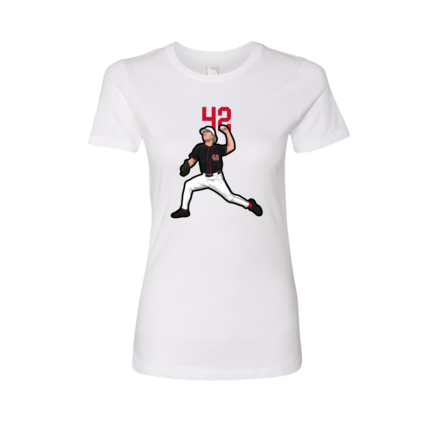 Fitted Women's Tee — Number Top in White