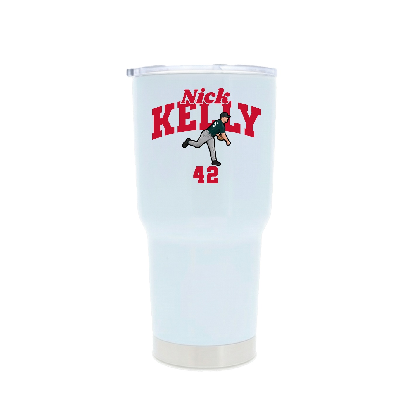 30oz Stainless Steel Tumbler — Signature Arch in White