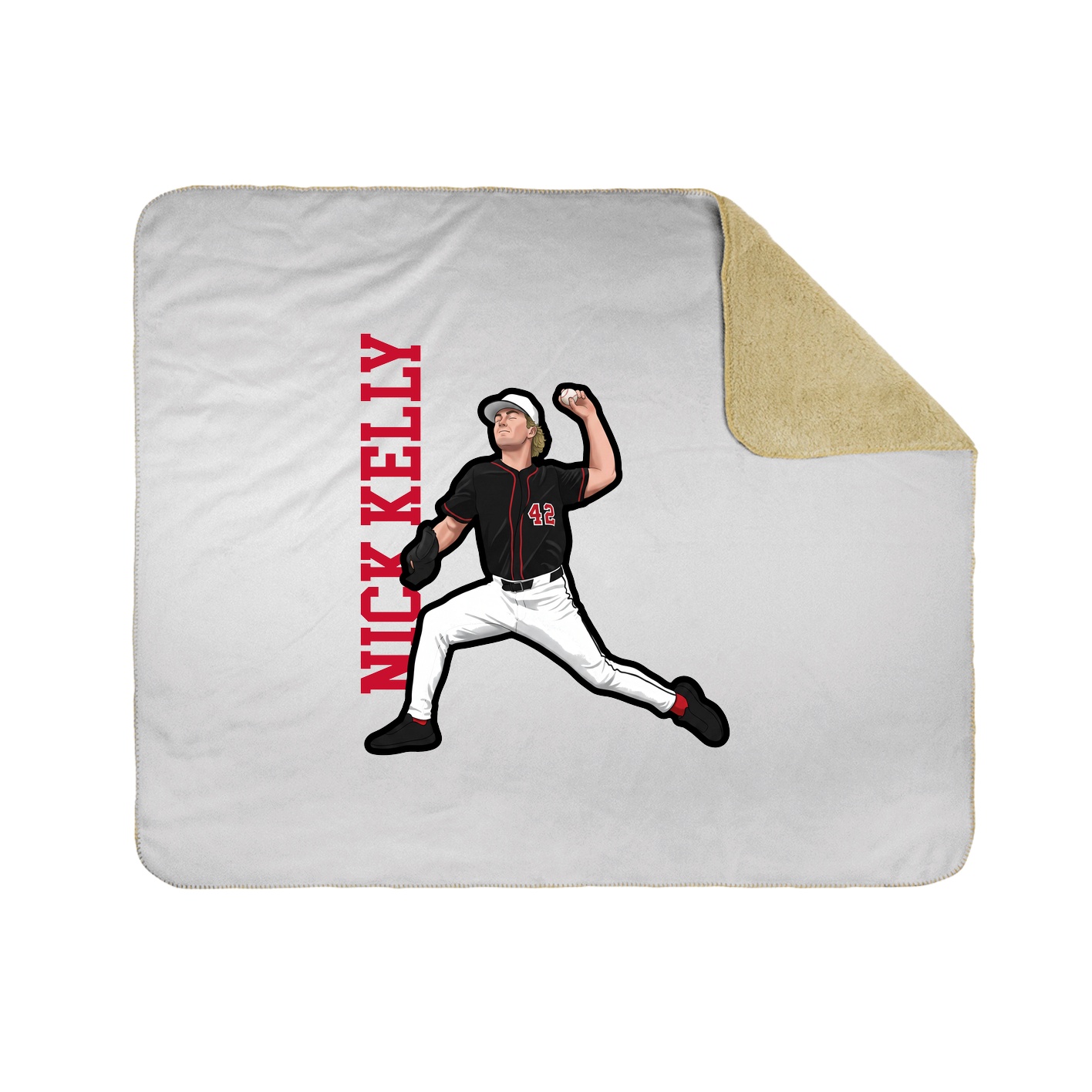 Throw Blanket — Name Vertical in White