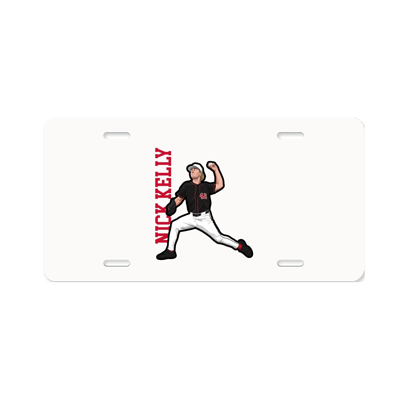 License Plate — Name Vertical in Classic