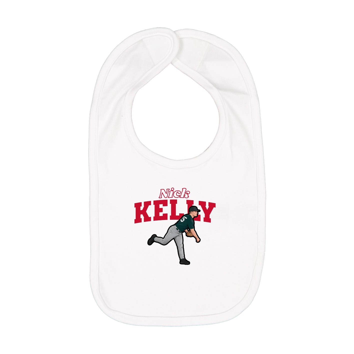 Infant Bib — Name Arch in White
