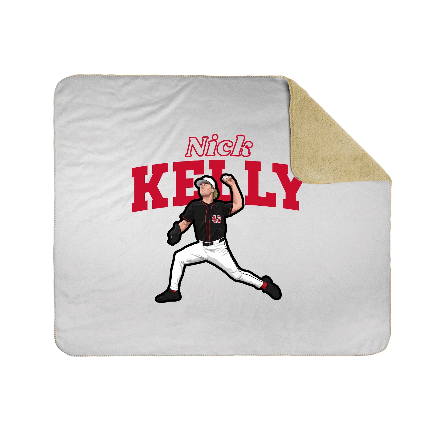 Throw Blanket — Name Arch in White