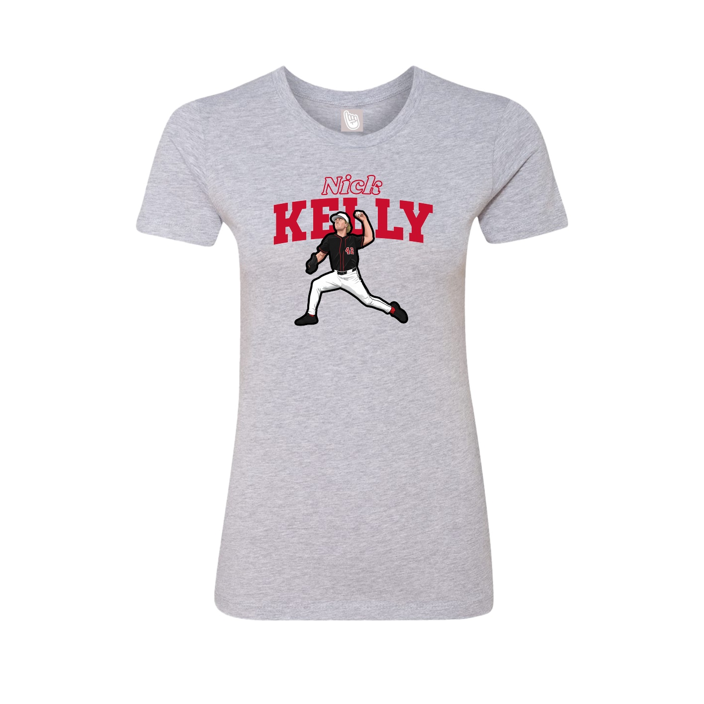 Fitted Women's Tee — Name Arch in Grey