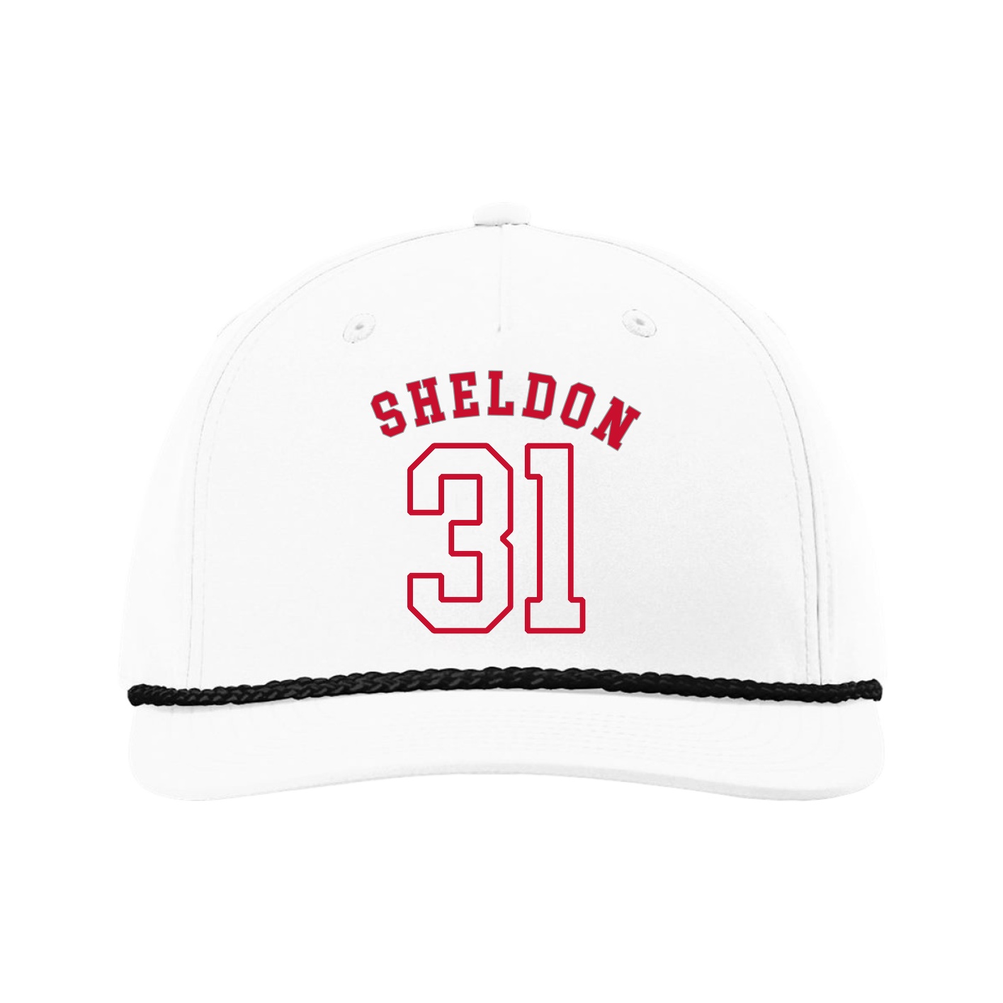 Five-Panel Classic Rope Cap — Shirsey Arch in White