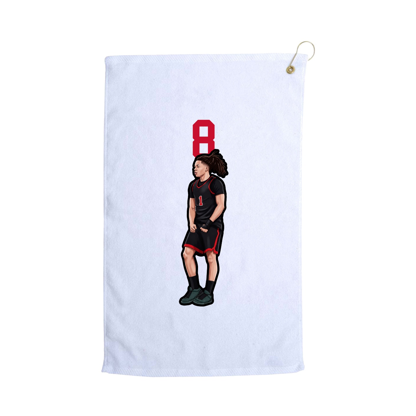 Golf Towel — Number Top in White