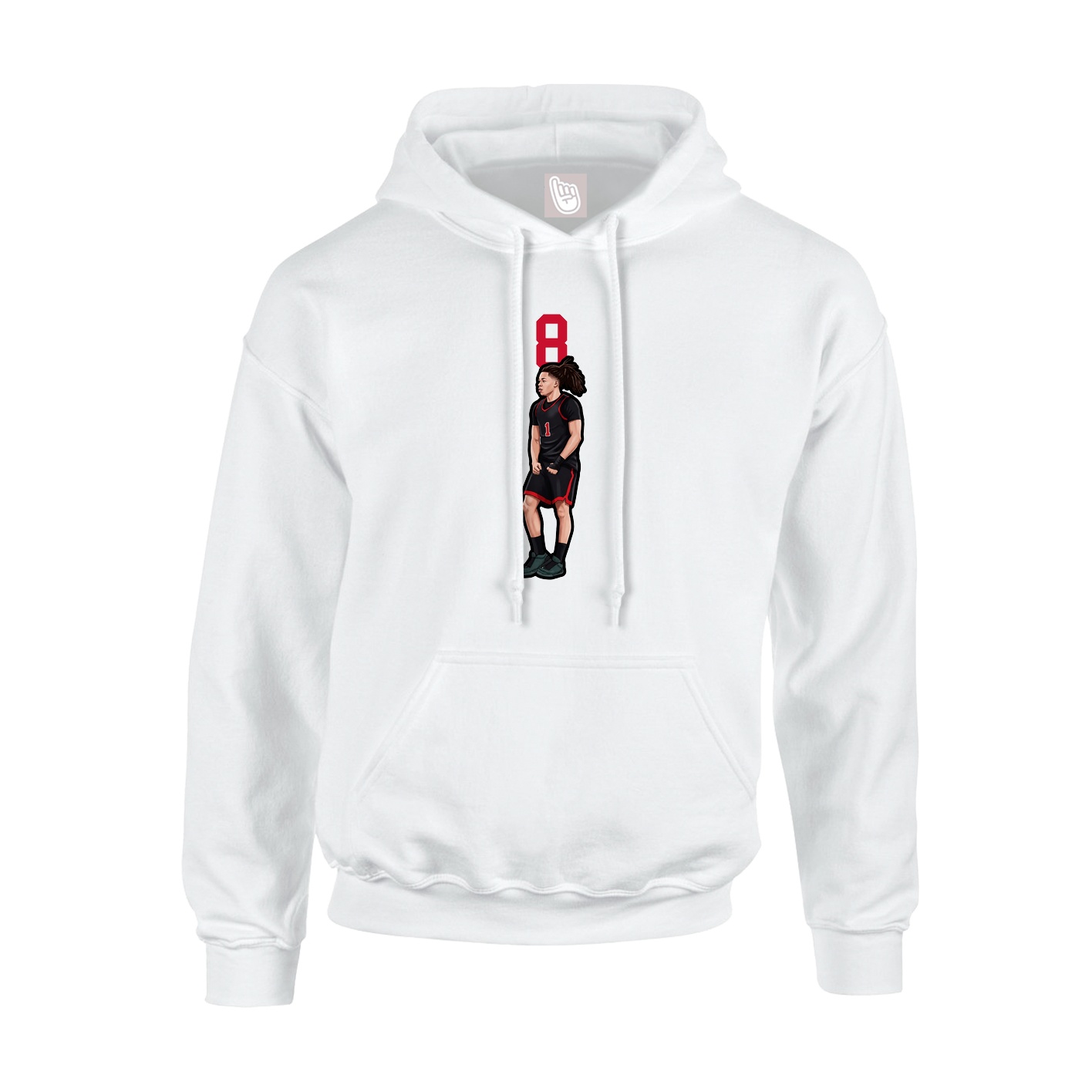 Hoodie — Number Top in White